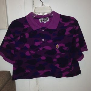 A bathing ape crop shirt